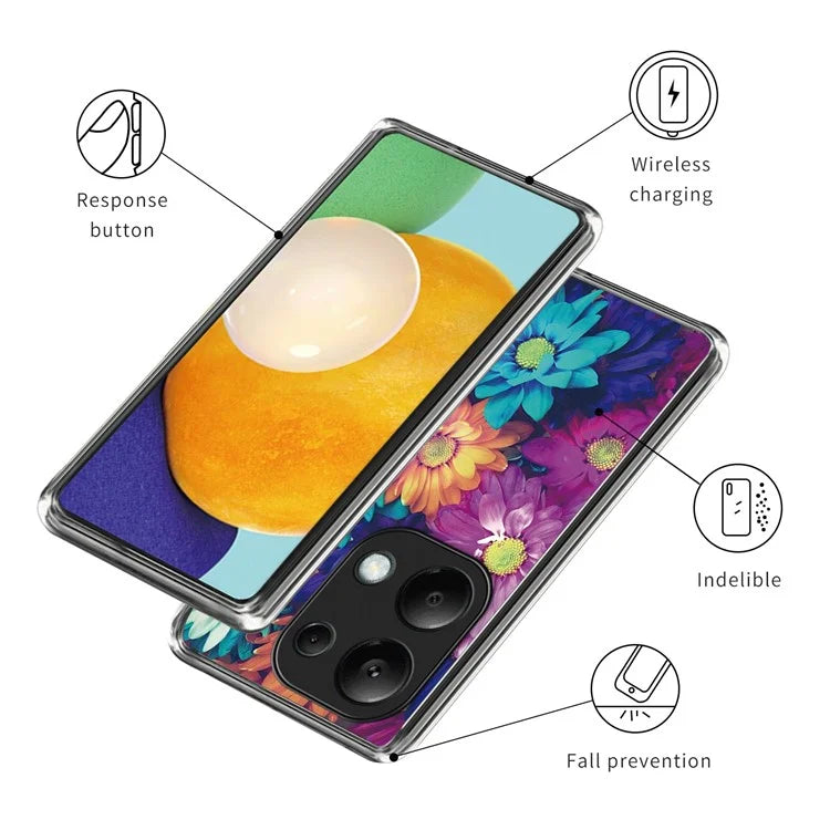 For Xiaomi Redmi Note 13 Pro 4G / Poco M6 Pro 4G TPU Case Pattern Printing Ultra-slim Protective Shell
