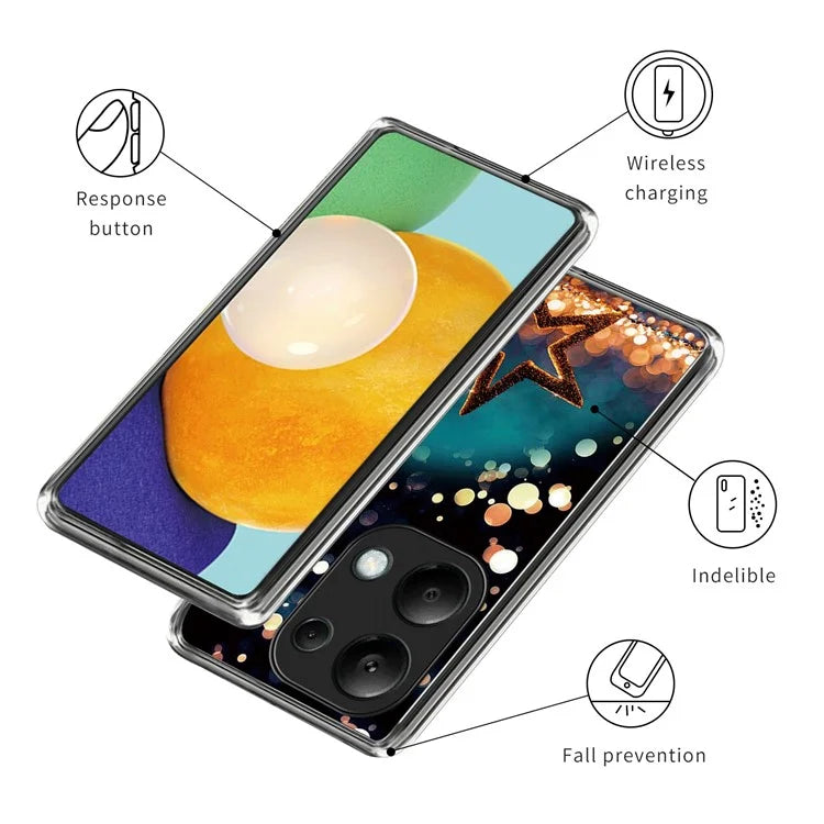 For Xiaomi Redmi Note 13 Pro 4G / Poco M6 Pro 4G TPU Case Pattern Printing Ultra-slim Protective Shell