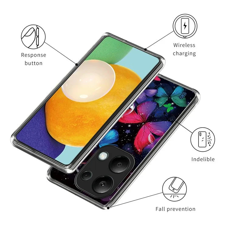 For Xiaomi Redmi Note 13 Pro 4G / Poco M6 Pro 4G TPU Case Pattern Printing Ultra-slim Protective Shell