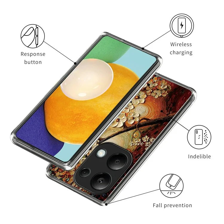 For Xiaomi Redmi Note 13 Pro 4G / Poco M6 Pro 4G TPU Case Pattern Printing Ultra-slim Protective Shell