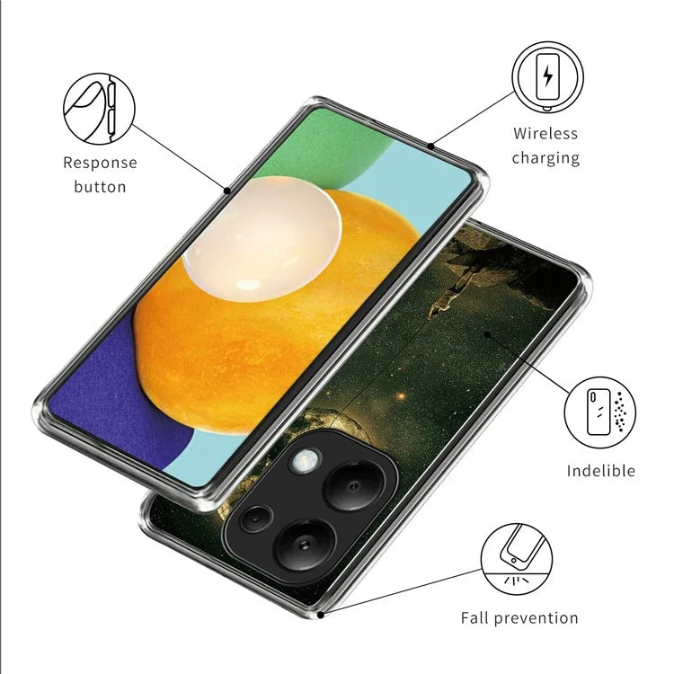 For Xiaomi Redmi Note 13 Pro 4G / Poco M6 Pro 4G TPU Case Pattern Printing Ultra-slim Protective Shell