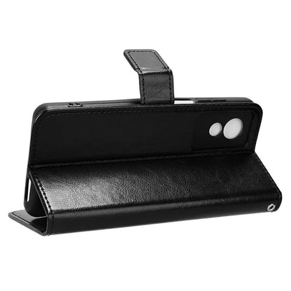 For TCL 501 Wallet Stand Case Crazy Horse Texture Leather Phone Cover