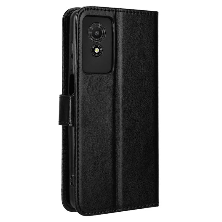 For TCL 501 Wallet Stand Case Crazy Horse Texture Leather Phone Cover