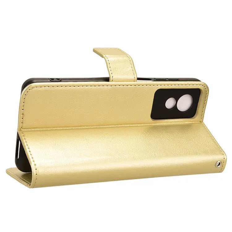 For TCL 501 Wallet Stand Case Crazy Horse Texture Leather Phone Cover