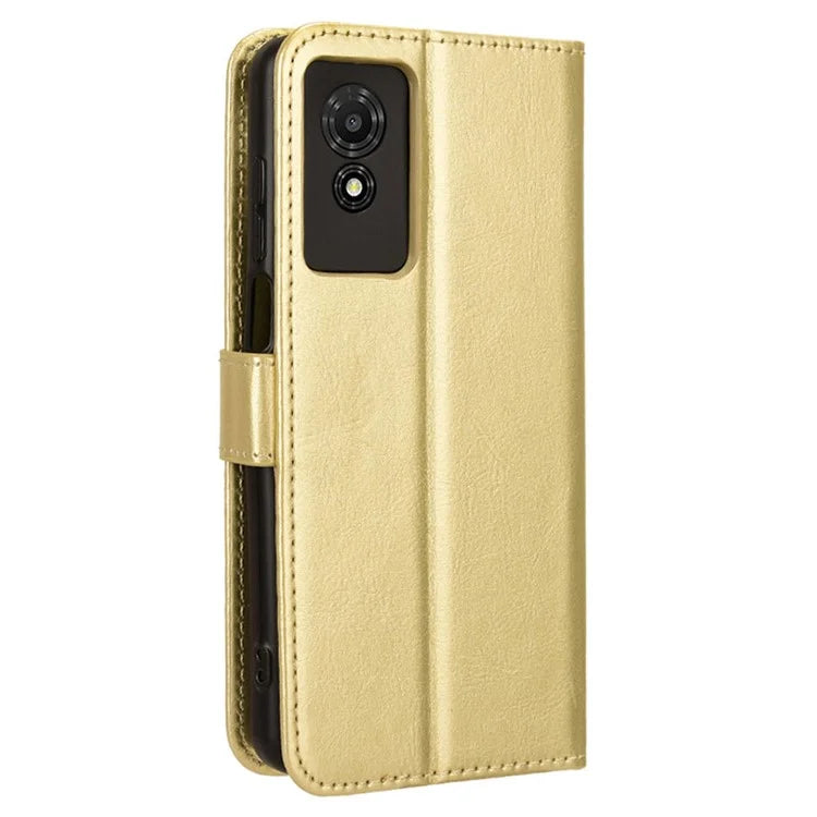 For TCL 501 Wallet Stand Case Crazy Horse Texture Leather Phone Cover