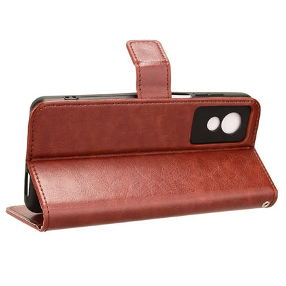 For TCL 501 Wallet Stand Case Crazy Horse Texture Leather Phone Cover