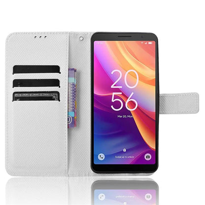 For TCL 501 Wallet Case Diamond Texture PU Leather Phone Cover with Stand