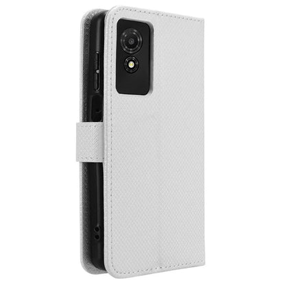 For TCL 501 Wallet Case Diamond Texture PU Leather Phone Cover with Stand