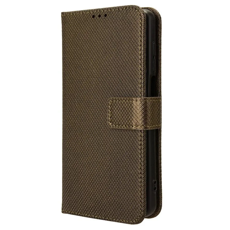 For TCL 501 Wallet Case Diamond Texture PU Leather Phone Cover with Stand