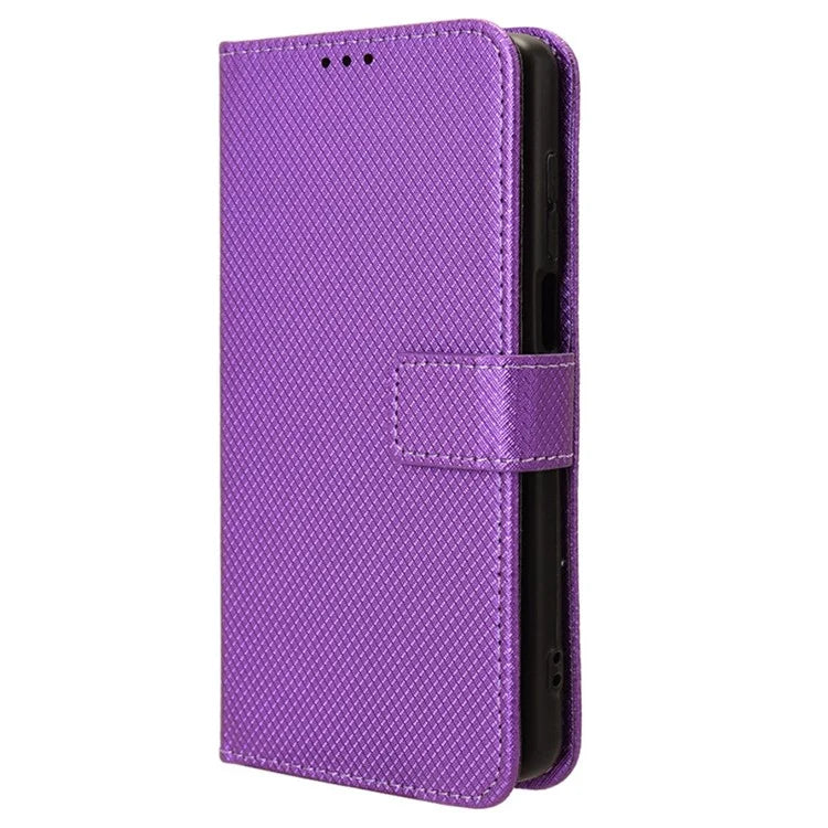 For TCL 501 Wallet Case Diamond Texture PU Leather Phone Cover with Stand