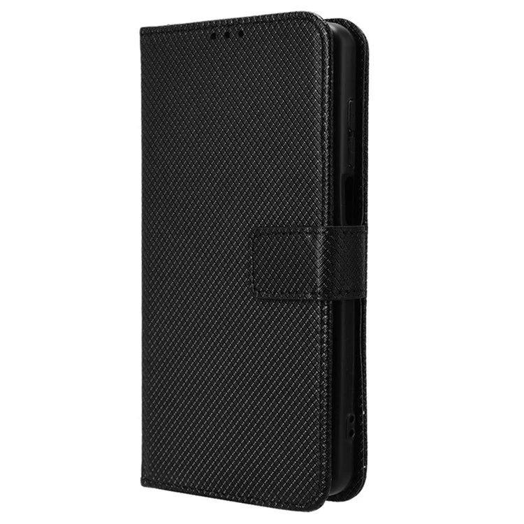For TCL 501 Wallet Case Diamond Texture PU Leather Phone Cover with Stand