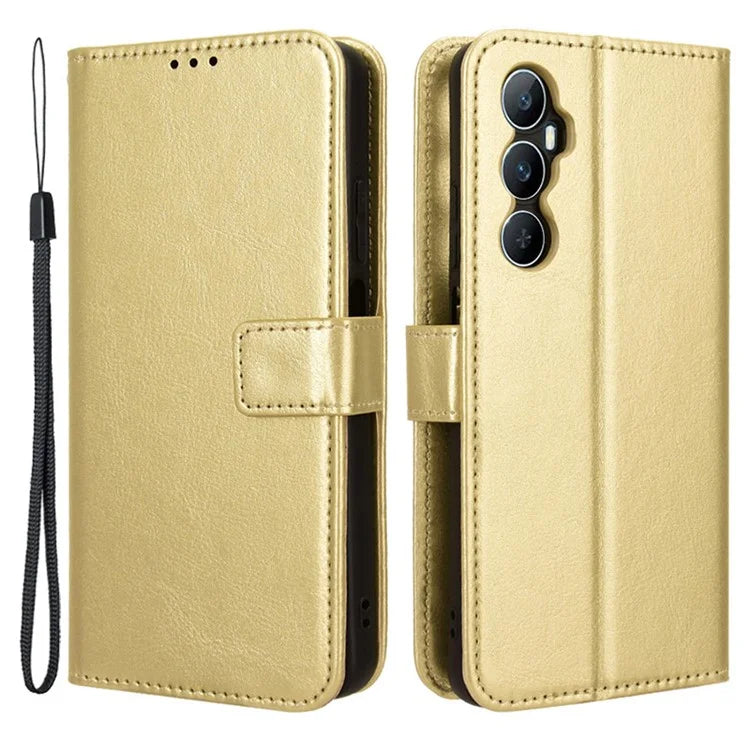 For Realme C65 4G Phone Case Wallet Stand Crazy Horse Texture Cover