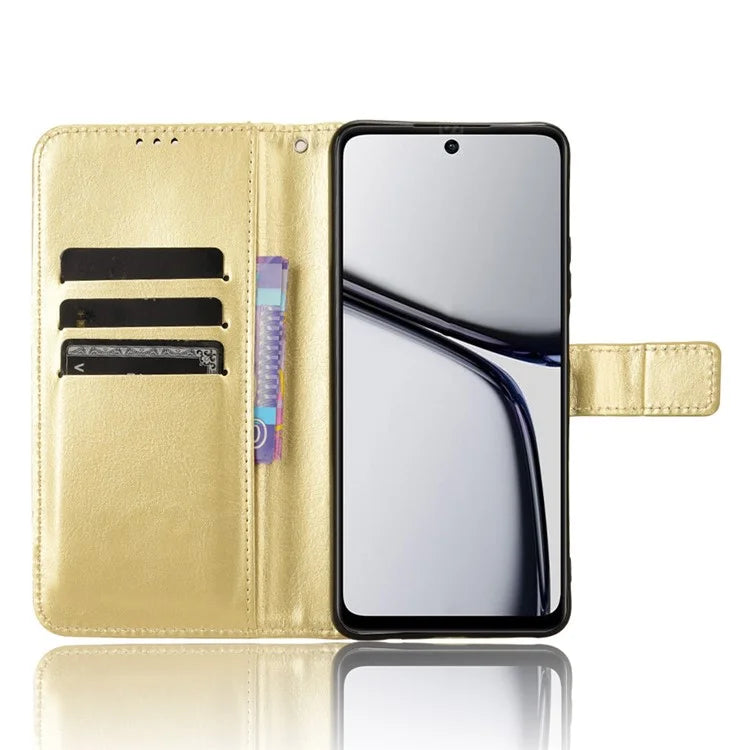 For Realme C65 4G Phone Case Wallet Stand Crazy Horse Texture Cover