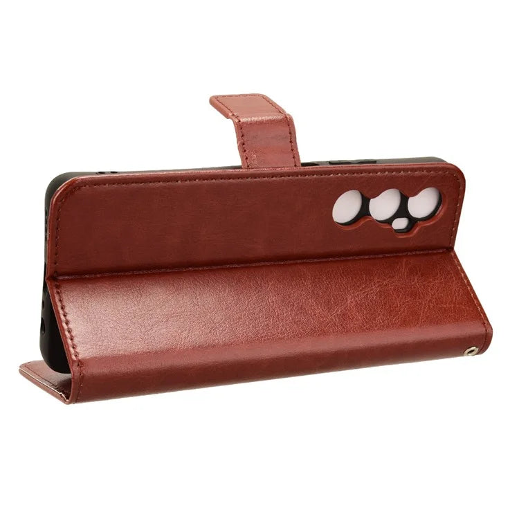 For Realme C65 4G Phone Case Wallet Stand Crazy Horse Texture Cover