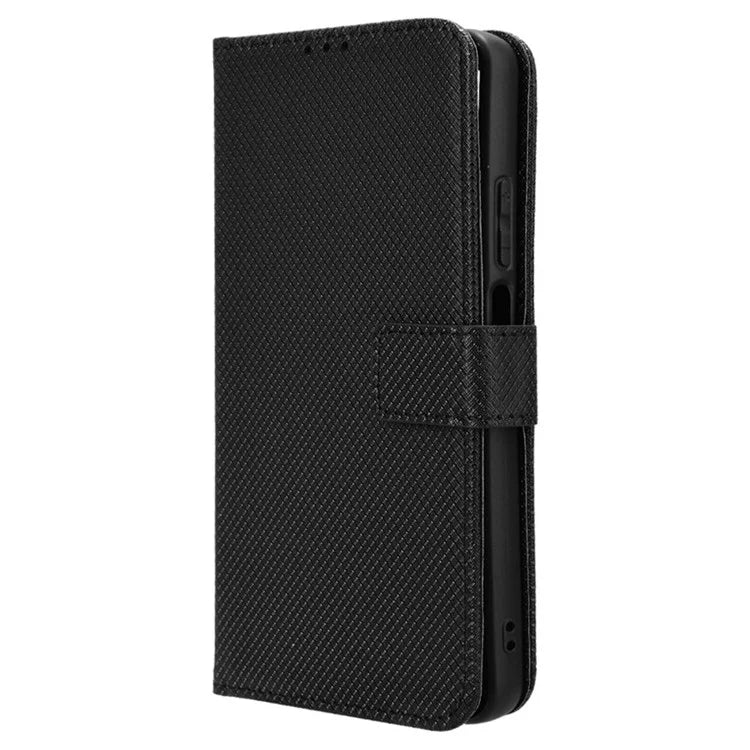 For Realme C65 4G Shockproof Case Diamond Texture PU Leather Phone Wallet Cover