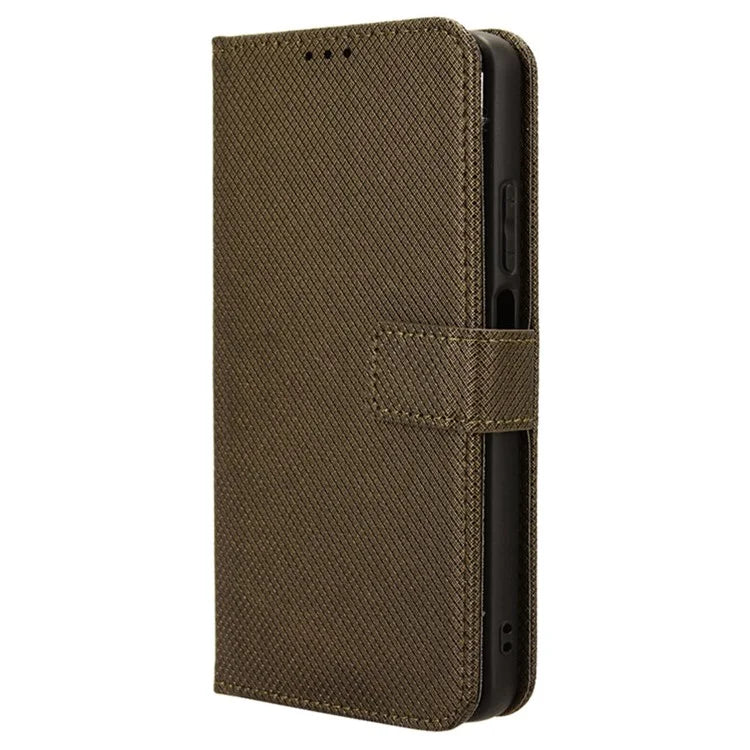 For Realme C65 4G Shockproof Case Diamond Texture PU Leather Phone Wallet Cover