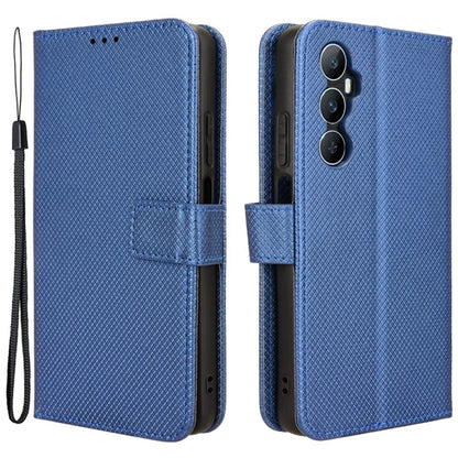 For Realme C65 4G Shockproof Case Diamond Texture PU Leather Phone Wallet Cover