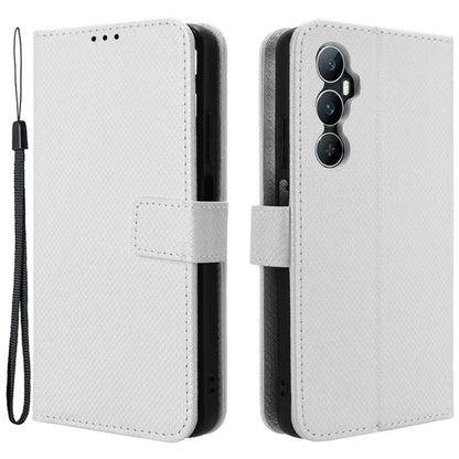 For Realme C65 4G Shockproof Case Diamond Texture PU Leather Phone Wallet Cover