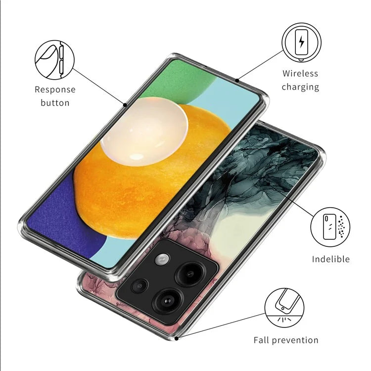 For Xiaomi Redmi Note 13 Pro 5G / Poco X6 5G Back Case Pattern Printing TPU Bump Proof Phone Cover