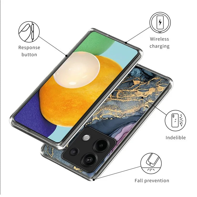 For Xiaomi Redmi Note 13 Pro 5G / Poco X6 5G Back Case Pattern Printing TPU Bump Proof Phone Cover