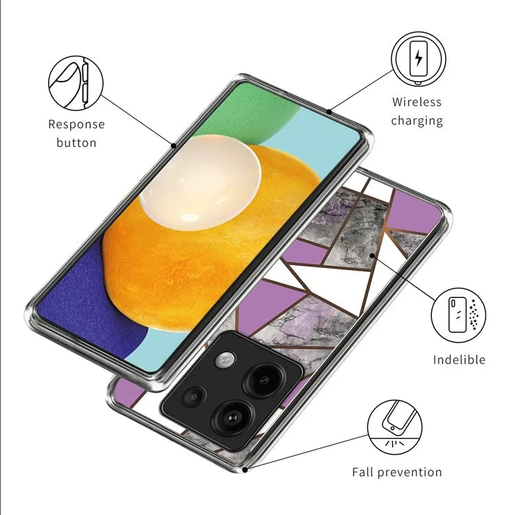 For Xiaomi Redmi Note 13 Pro 5G / Poco X6 5G Back Case Pattern Printing TPU Bump Proof Phone Cover