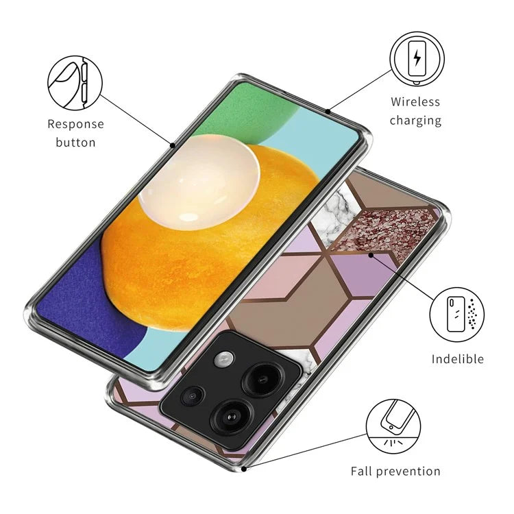 For Xiaomi Redmi Note 13 Pro 5G / Poco X6 5G Back Case Pattern Printing TPU Bump Proof Phone Cover
