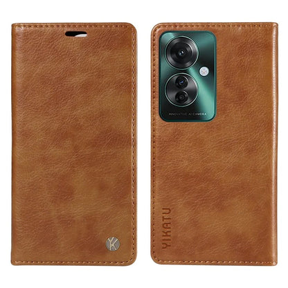 YIKATU YK-006 For Oppo Reno11 F 5G Case Litchi Texture Magnetic Closing Leather Phone Cover