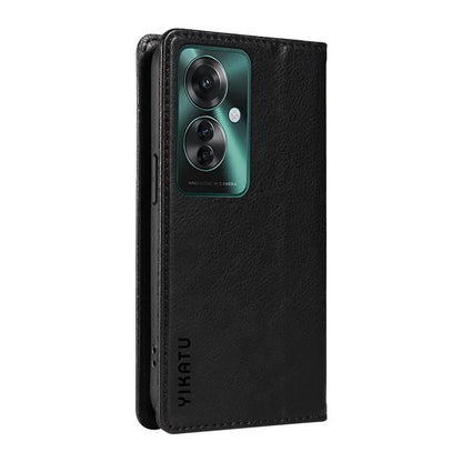 YIKATU YK-006 For Oppo Reno11 F 5G Case Litchi Texture Magnetic Closing Leather Phone Cover