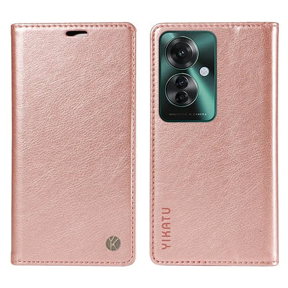 YIKATU YK-006 For Oppo Reno11 F 5G Case Litchi Texture Magnetic Closing Leather Phone Cover