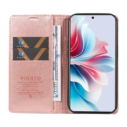YIKATU YK-006 For Oppo Reno11 F 5G Case Litchi Texture Magnetic Closing Leather Phone Cover