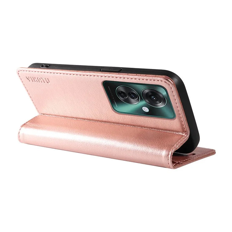 YIKATU YK-006 For Oppo Reno11 F 5G Case Litchi Texture Magnetic Closing Leather Phone Cover