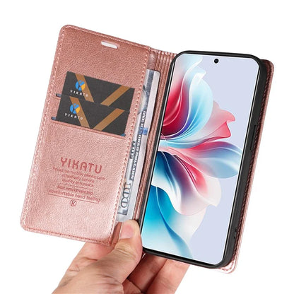 YIKATU YK-006 For Oppo Reno11 F 5G Case Litchi Texture Magnetic Closing Leather Phone Cover