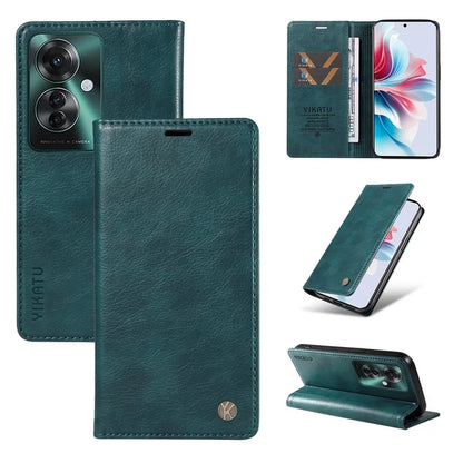 YIKATU YK-006 For Oppo Reno11 F 5G Case Litchi Texture Magnetic Closing Leather Phone Cover