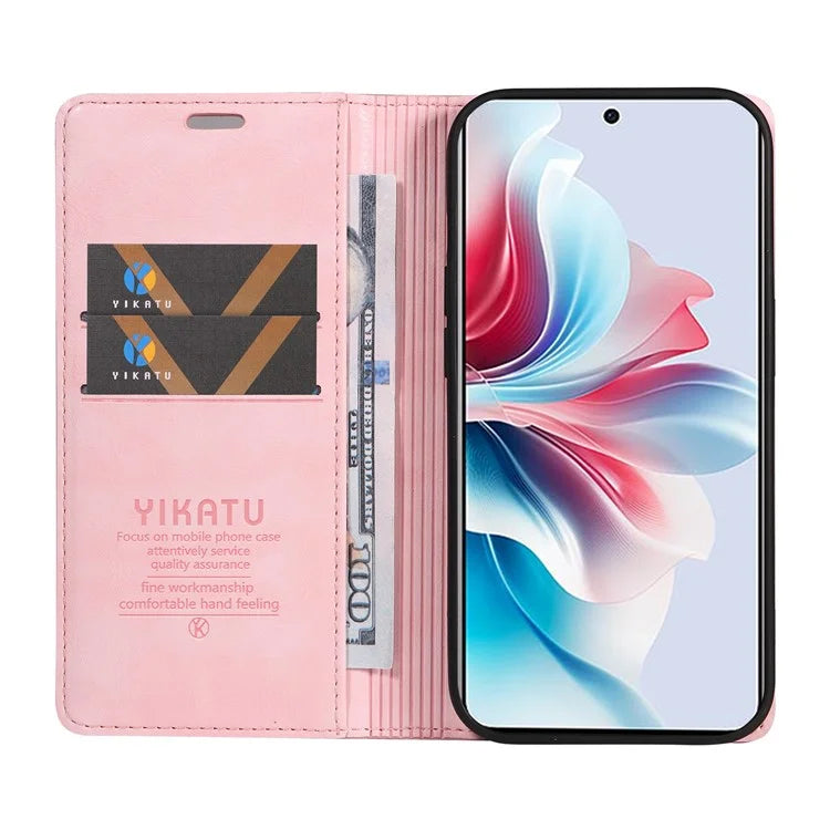 YIKATU YK-006 For Oppo Reno11 F 5G Case Litchi Texture Magnetic Closing Leather Phone Cover