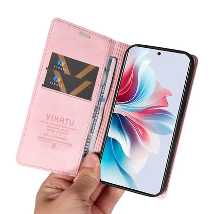 YIKATU YK-006 For Oppo Reno11 F 5G Case Litchi Texture Magnetic Closing Leather Phone Cover