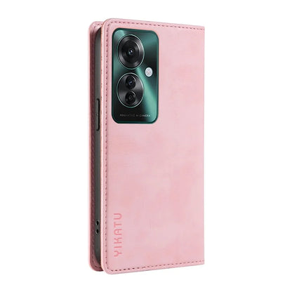 YIKATU YK-006 For Oppo Reno11 F 5G Case Litchi Texture Magnetic Closing Leather Phone Cover