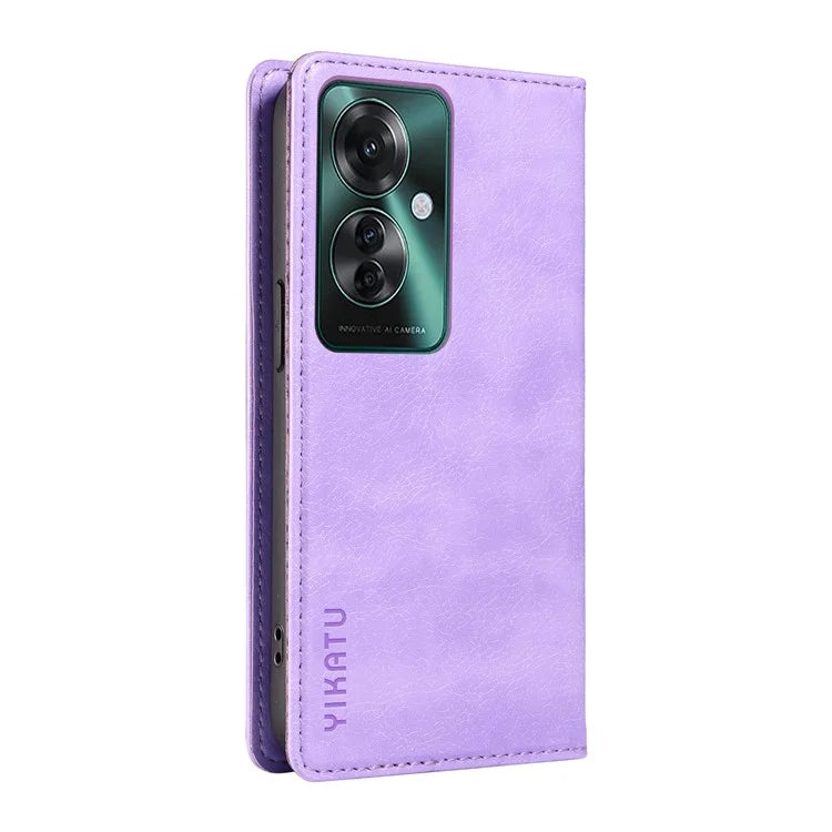 YIKATU YK-006 For Oppo Reno11 F 5G Case Litchi Texture Magnetic Closing Leather Phone Cover