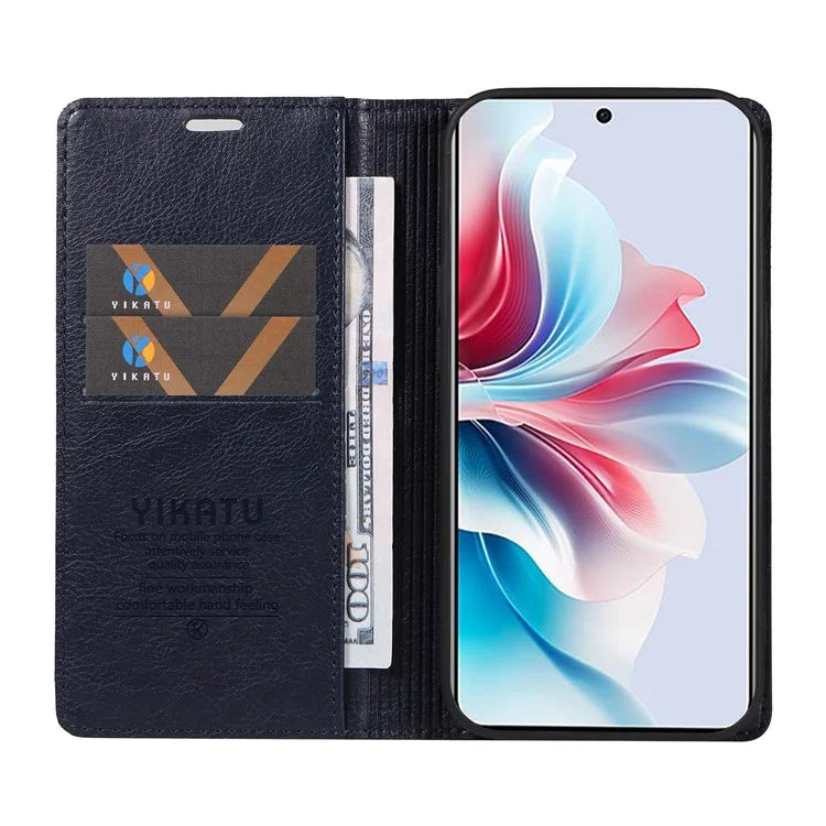 YIKATU YK-006 For Oppo Reno11 F 5G Case Litchi Texture Magnetic Closing Leather Phone Cover
