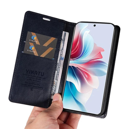 YIKATU YK-006 For Oppo Reno11 F 5G Case Litchi Texture Magnetic Closing Leather Phone Cover