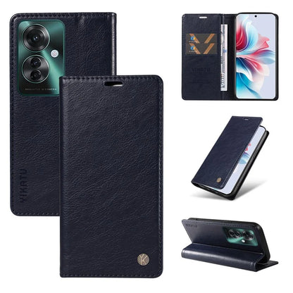 YIKATU YK-006 For Oppo Reno11 F 5G Case Litchi Texture Magnetic Closing Leather Phone Cover
