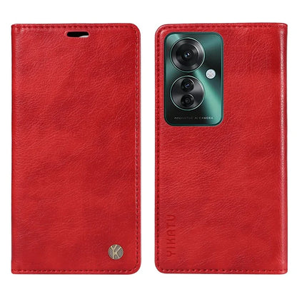 YIKATU YK-006 For Oppo Reno11 F 5G Case Litchi Texture Magnetic Closing Leather Phone Cover