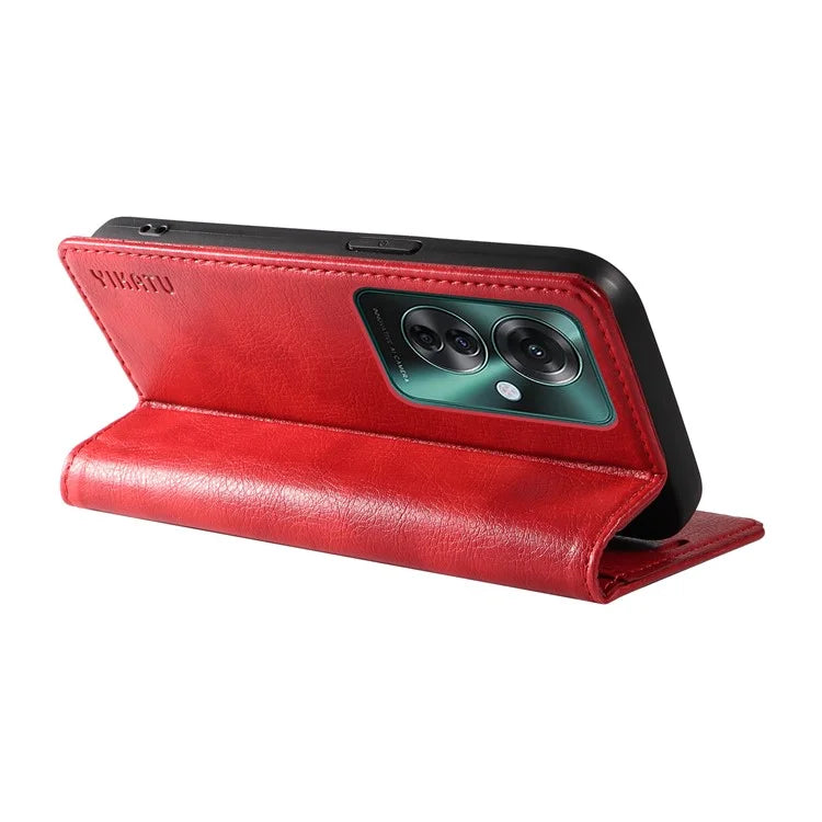 YIKATU YK-006 For Oppo Reno11 F 5G Case Litchi Texture Magnetic Closing Leather Phone Cover