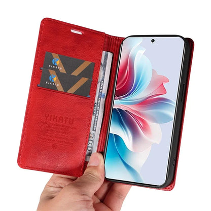 YIKATU YK-006 For Oppo Reno11 F 5G Case Litchi Texture Magnetic Closing Leather Phone Cover