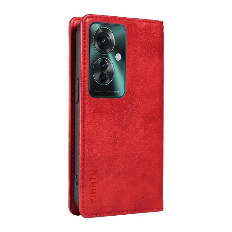 YIKATU YK-006 For Oppo Reno11 F 5G Case Litchi Texture Magnetic Closing Leather Phone Cover