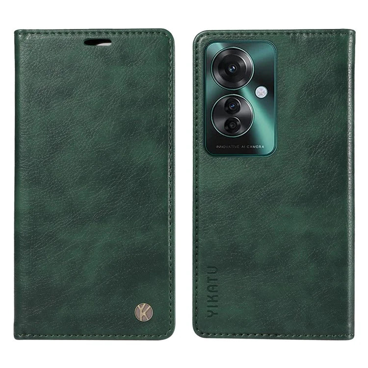 YIKATU YK-006 For Oppo Reno11 F 5G Case Litchi Texture Magnetic Closing Leather Phone Cover
