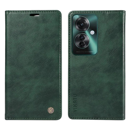 YIKATU YK-006 For Oppo Reno11 F 5G Case Litchi Texture Magnetic Closing Leather Phone Cover