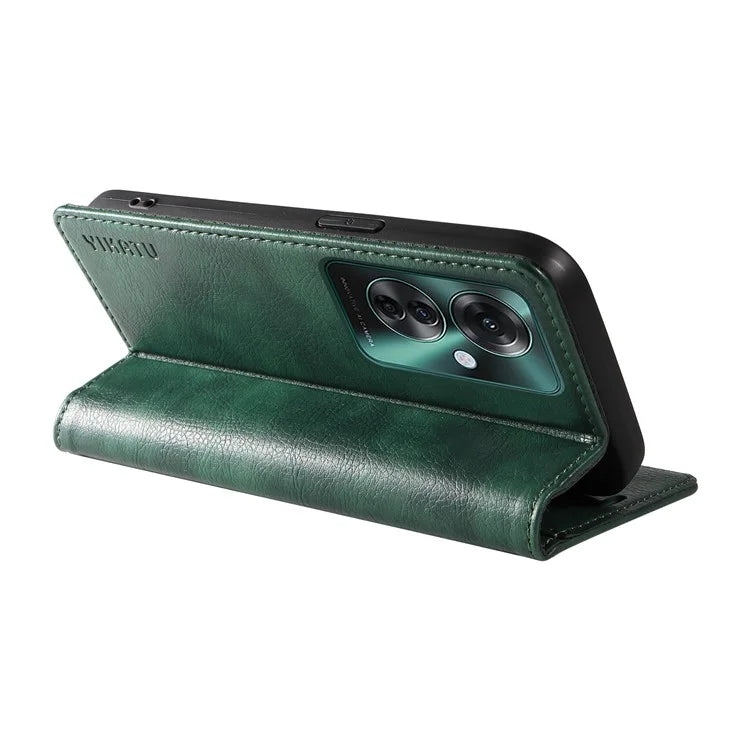 YIKATU YK-006 For Oppo Reno11 F 5G Case Litchi Texture Magnetic Closing Leather Phone Cover