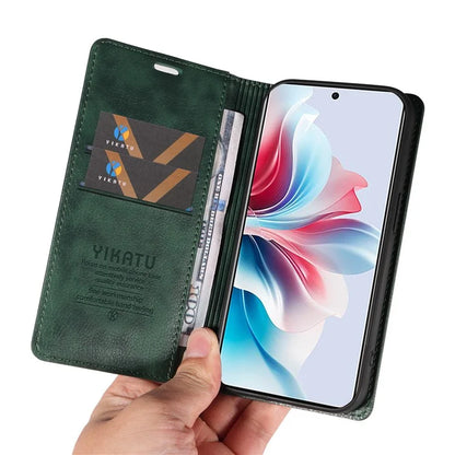 YIKATU YK-006 For Oppo Reno11 F 5G Case Litchi Texture Magnetic Closing Leather Phone Cover