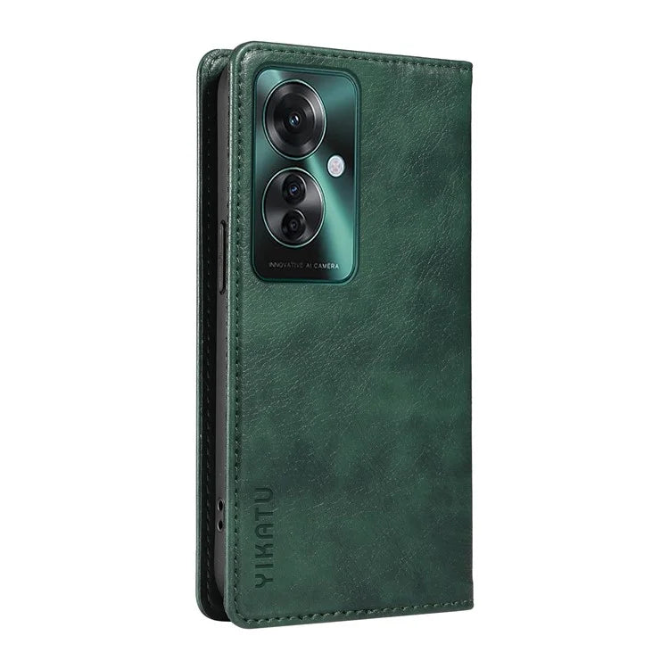YIKATU YK-006 For Oppo Reno11 F 5G Case Litchi Texture Magnetic Closing Leather Phone Cover