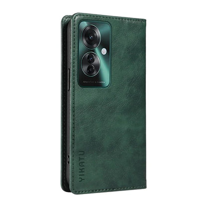 YIKATU YK-006 For Oppo Reno11 F 5G Case Litchi Texture Magnetic Closing Leather Phone Cover